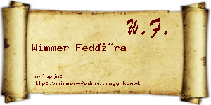 Wimmer Fedóra névjegykártya